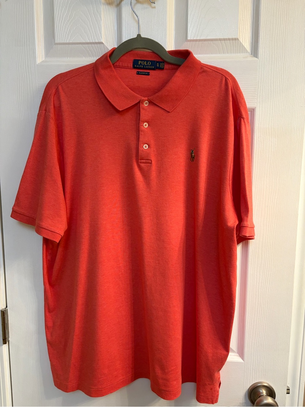 Polo by Ralph Lauren Men's Polo Shirt in coral-hue.